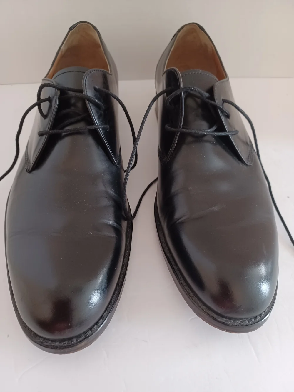 Johnston & Murphy Black Leather Lace-Up Derby Shoes